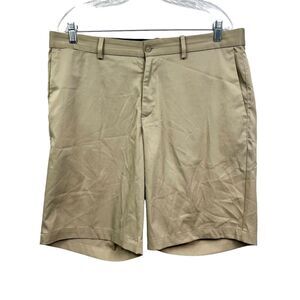 Nike Men Dri-Fit Golf Shorts Stretch Elastic Waist Slash Pockets Zip Fly Tan 36*